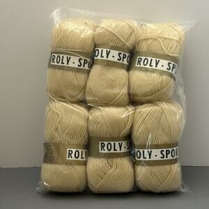 Unger Roly Sport Yarn Skeins 4841 Light Brown 100% Acrylic Soft Lot of 6